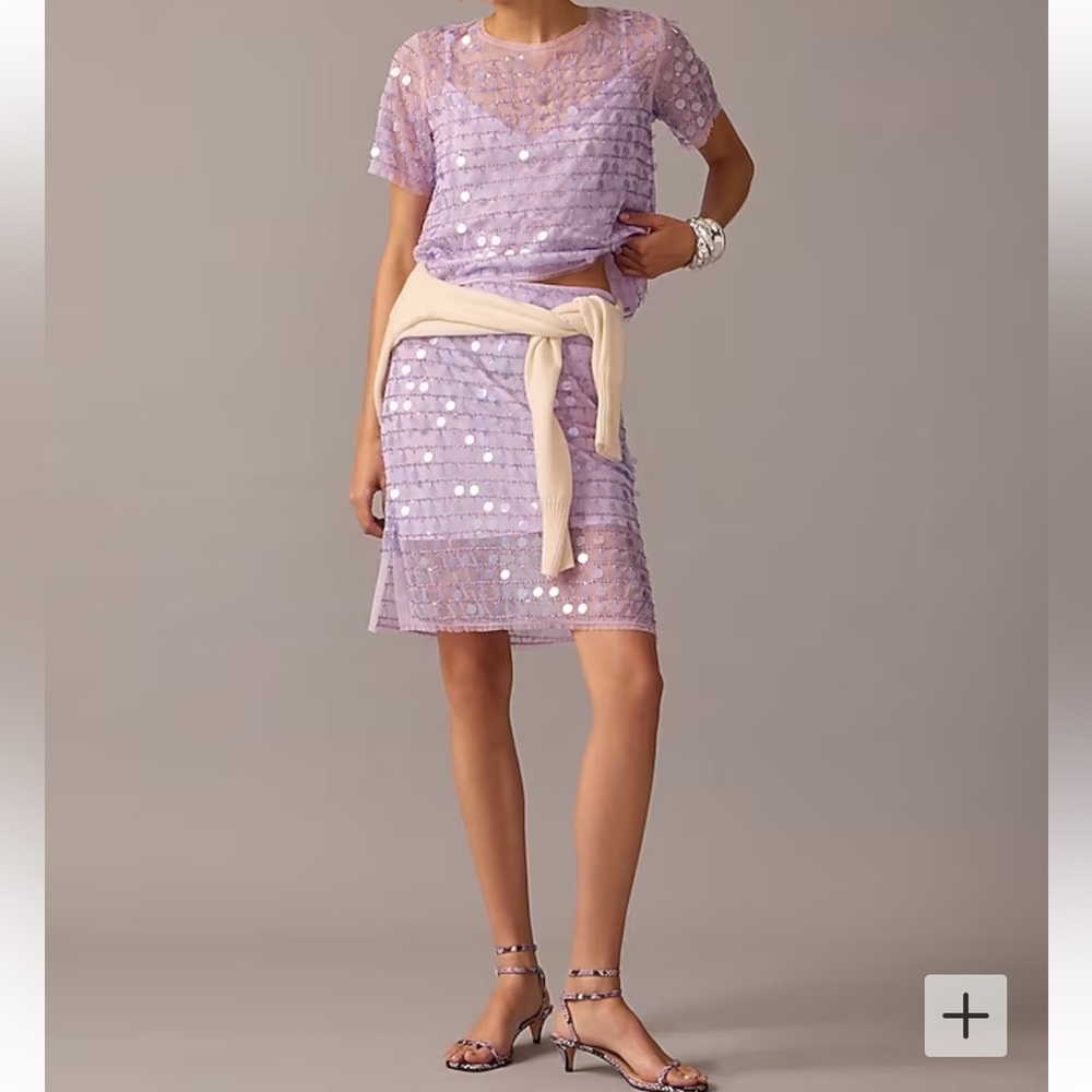 J.Crew Collection layered sequin slip skirt, size 6